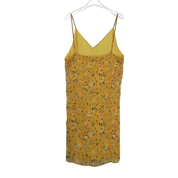 Anthro Le Lis Yellow Floral Dress Spaghetti Strap Mini Boho Sundress Dress Med - Picture 2 of 6